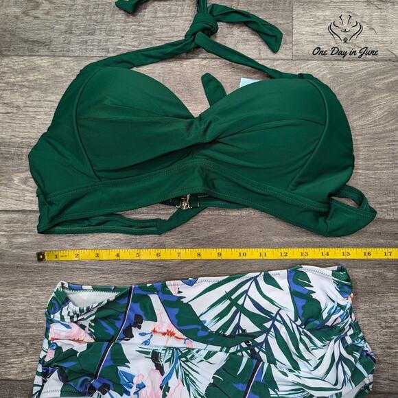 Adisputent High Waist Push Up Bikini Swimsuit Size L - Picture 4 of 6